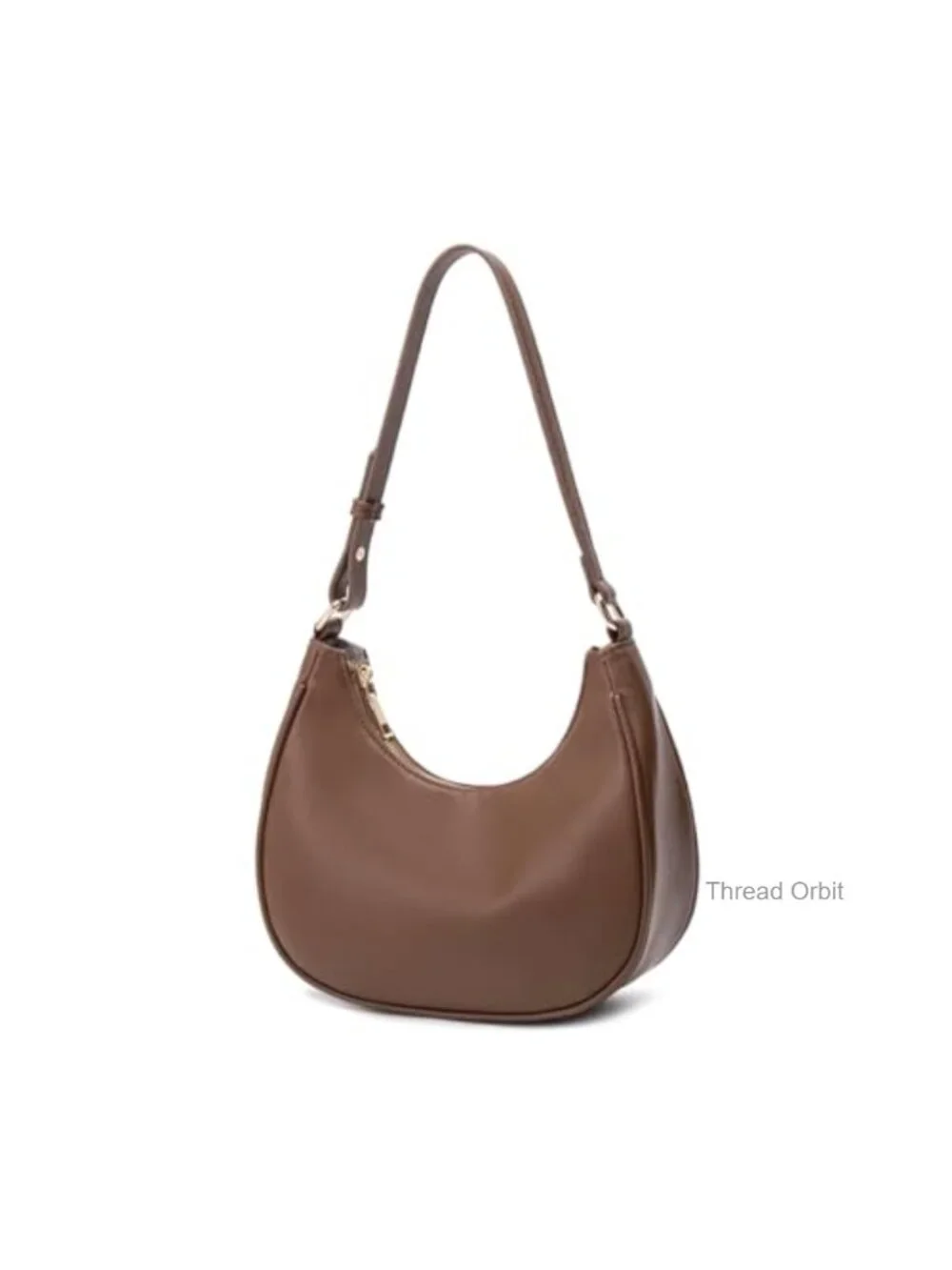 PU Leather Hobo Tote Handbag with Zipper Closure Mini Clutch Purse
